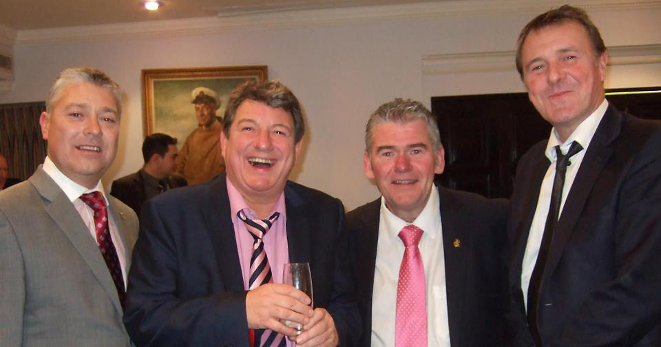 Austin at a Pressgang Charity Luncheon in Tower Bridge with Colin Colverd, Brett Lawrence and Phil Tufnell.
